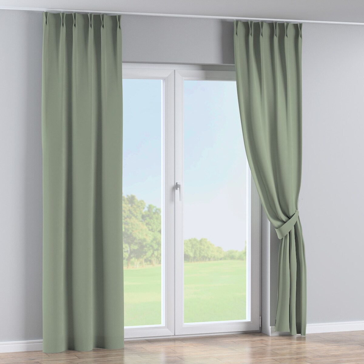 Zasłona na haczykach flex podwójnych 130x260 szałwiowy