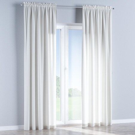 Zasłona na kanale z grzywką 1 szt. 130x245 satynowa biel