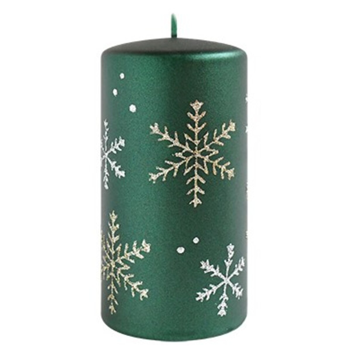 Świeca FROST walec średni 7xh14cm parafinowa zielona