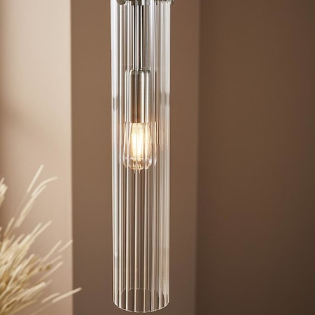 Loftowa LAMPA wisząca TUBO 108112 Markslojd szklana OPRAWA tuba zwis stal przezroczysty
