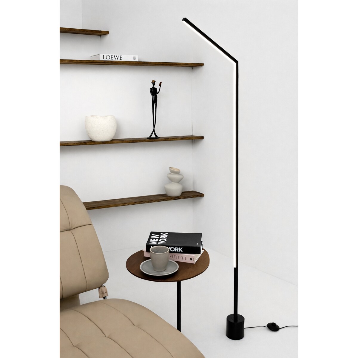 LAMPA PODŁOGOWA PORTIMA CZARNA