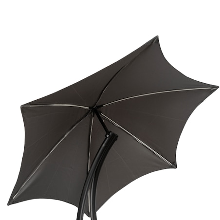 Leżak Ogrodowy Z Parasolem Leżanka Z Daszkiem Łóżko Szary CARPA