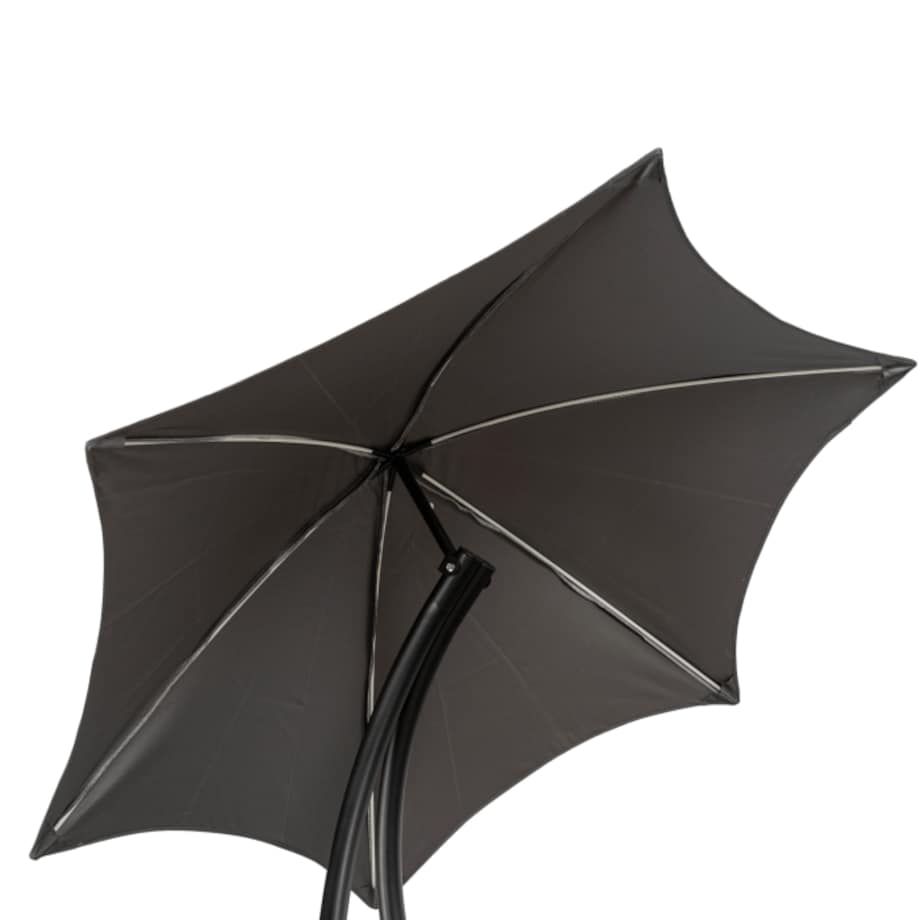 Leżak Ogrodowy Z Parasolem Leżanka Z Daszkiem Łóżko Szary CARPA