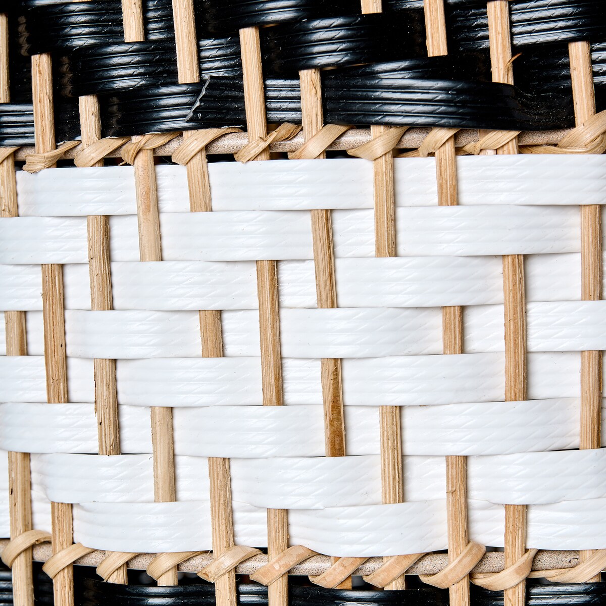 Lampa wisząca TURABO Rattan Czarny/ biały