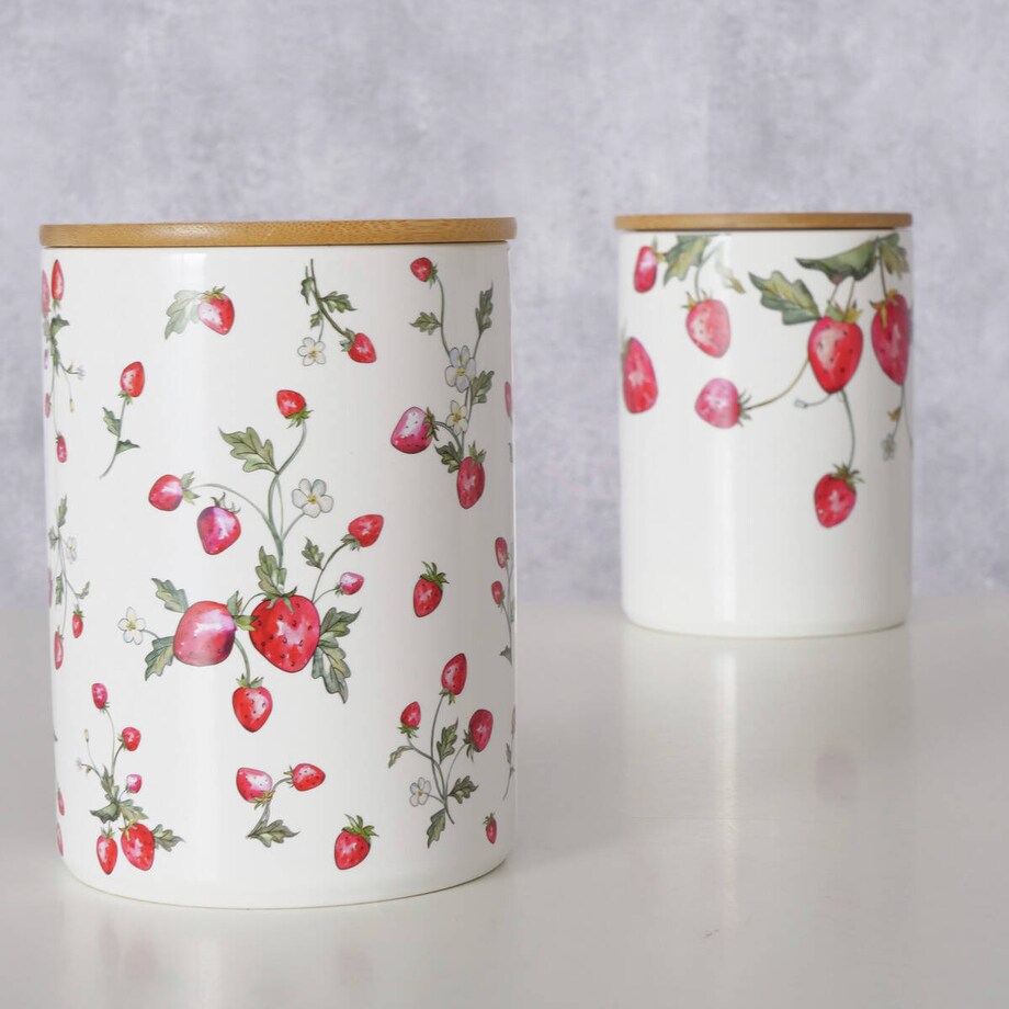 Pojemnik kuchenny ceramiczny w poziomki EMILY