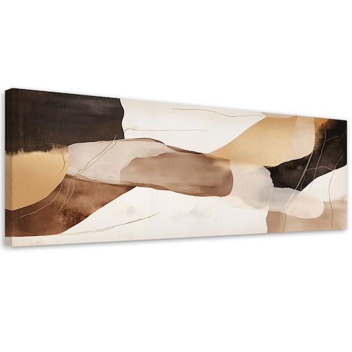 Feeby Obraz nowoczesny, Abstrakcyjny minimalizm Brązowy 150x50