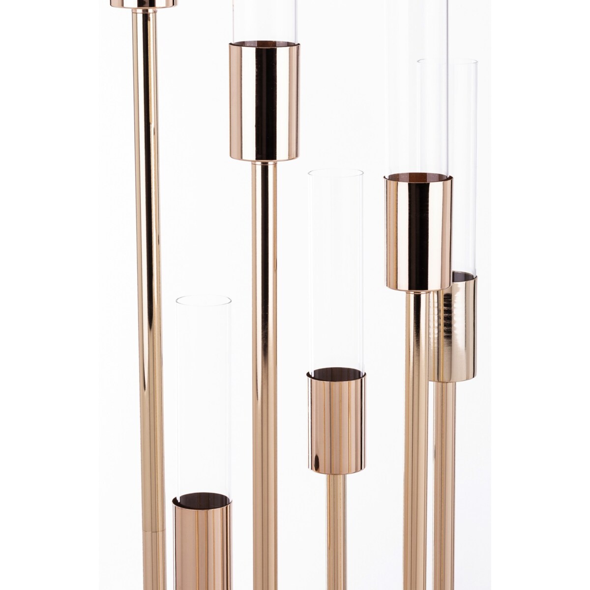 Świecznik metalowy na 6 świec 117,5x28 cm BATANG złoty