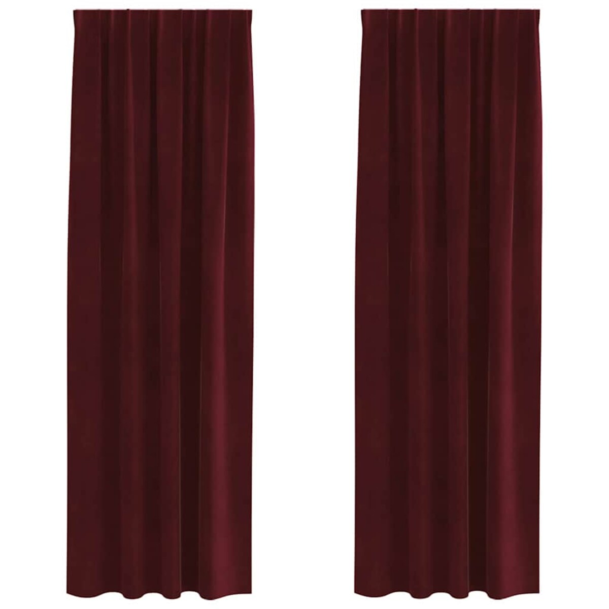vidaXL Zasłony z zasłonami 2 pcs czerwone wino 140 x 245 cm Aksamit