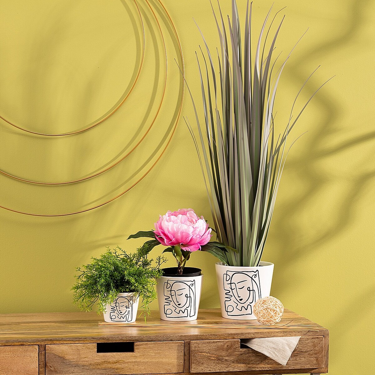 Osłona na doniczkę Face II 14cm, ⌀16 x 14 cm