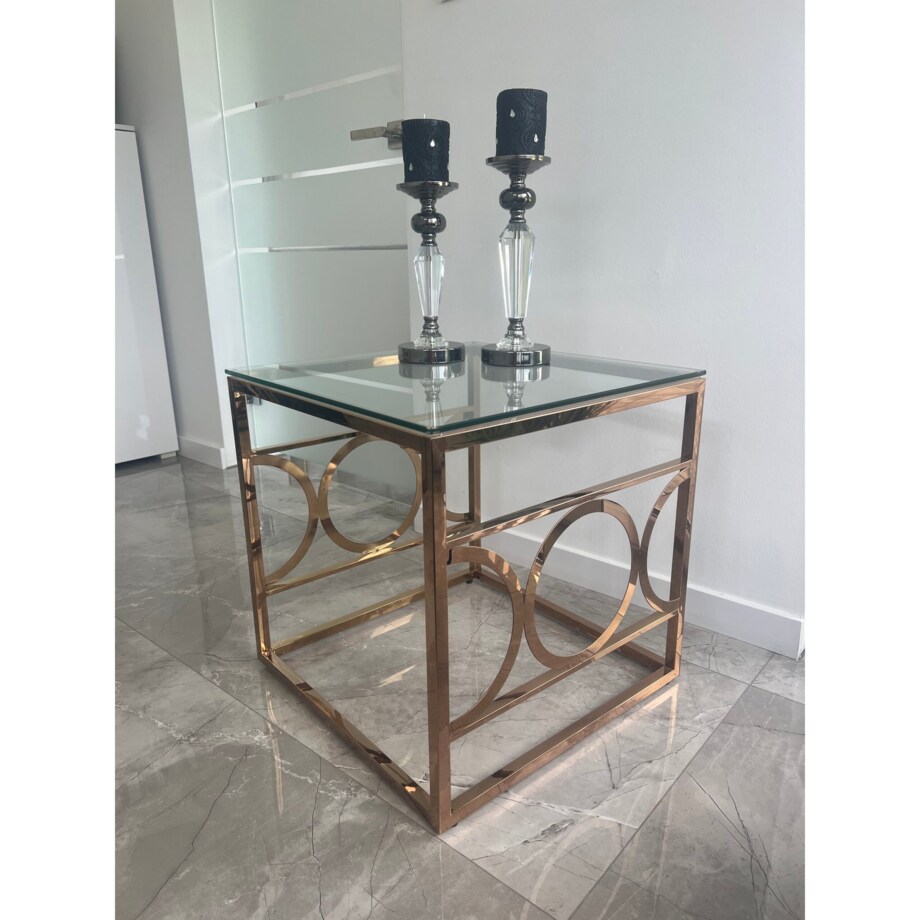 Stolik kawowy Szampańskie złoto 55x55x55