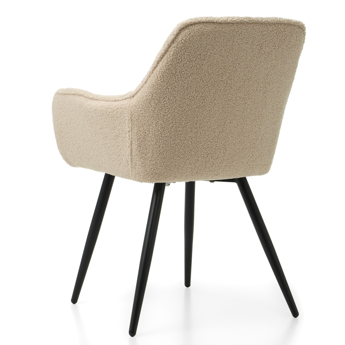 Krzesło tapicerowane pikowane tkanina boucle teddy SIENA beżowa