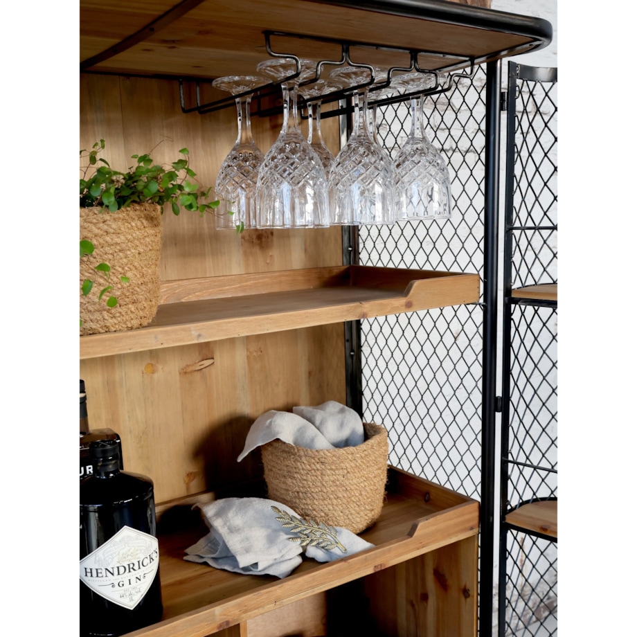 Komoda barowa na kółkach z siatką 94,5 cm