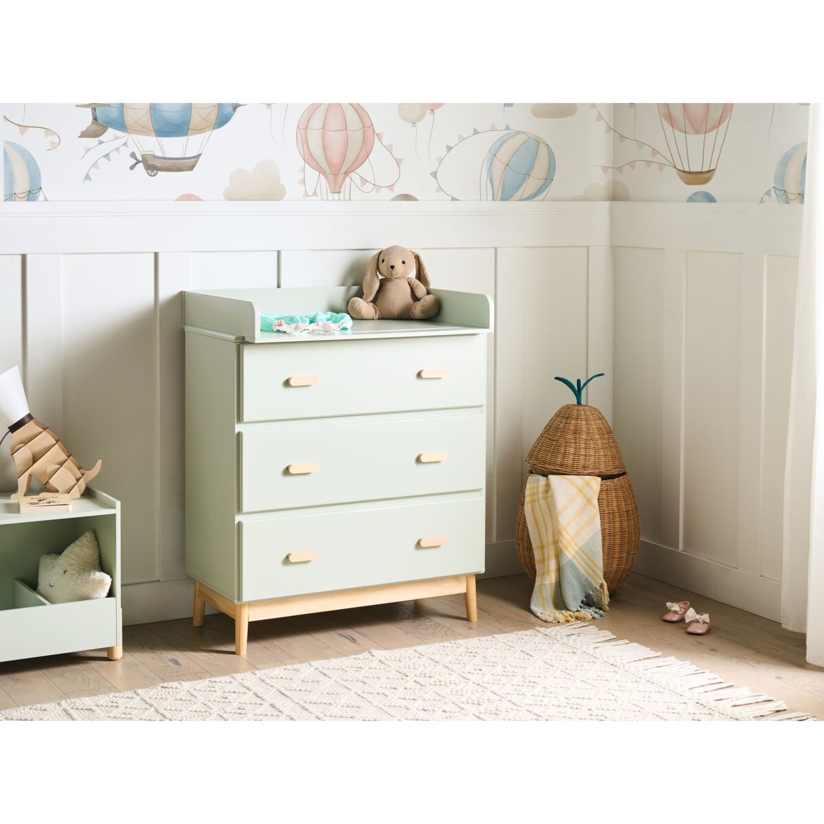 Komoda z przewijakiem QUILPIE Jasnozielony