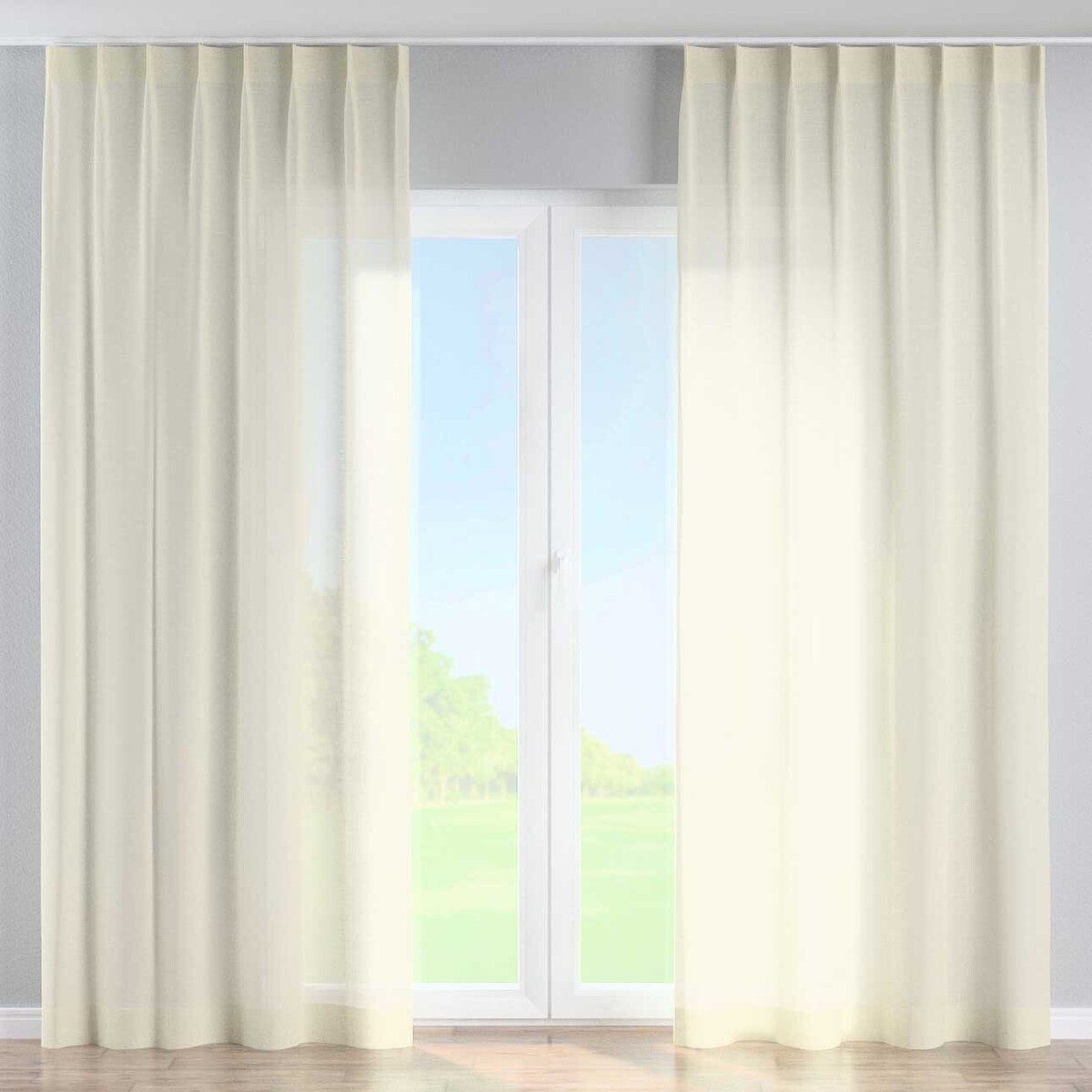 Zasłona na haczykach flex pojedynczych 130x260 prześwitujący ecru