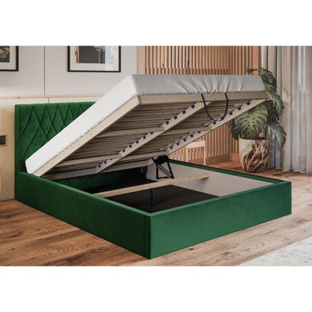 Łóżko tapicerowane z pojemnikiem 140x200 OLDO 5 Monolith 77-granatowy