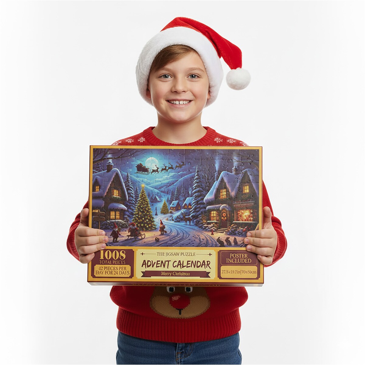 Kalendarz Adwentowy Puzzle 1008 El. Świąteczne Prezent Miasteczko