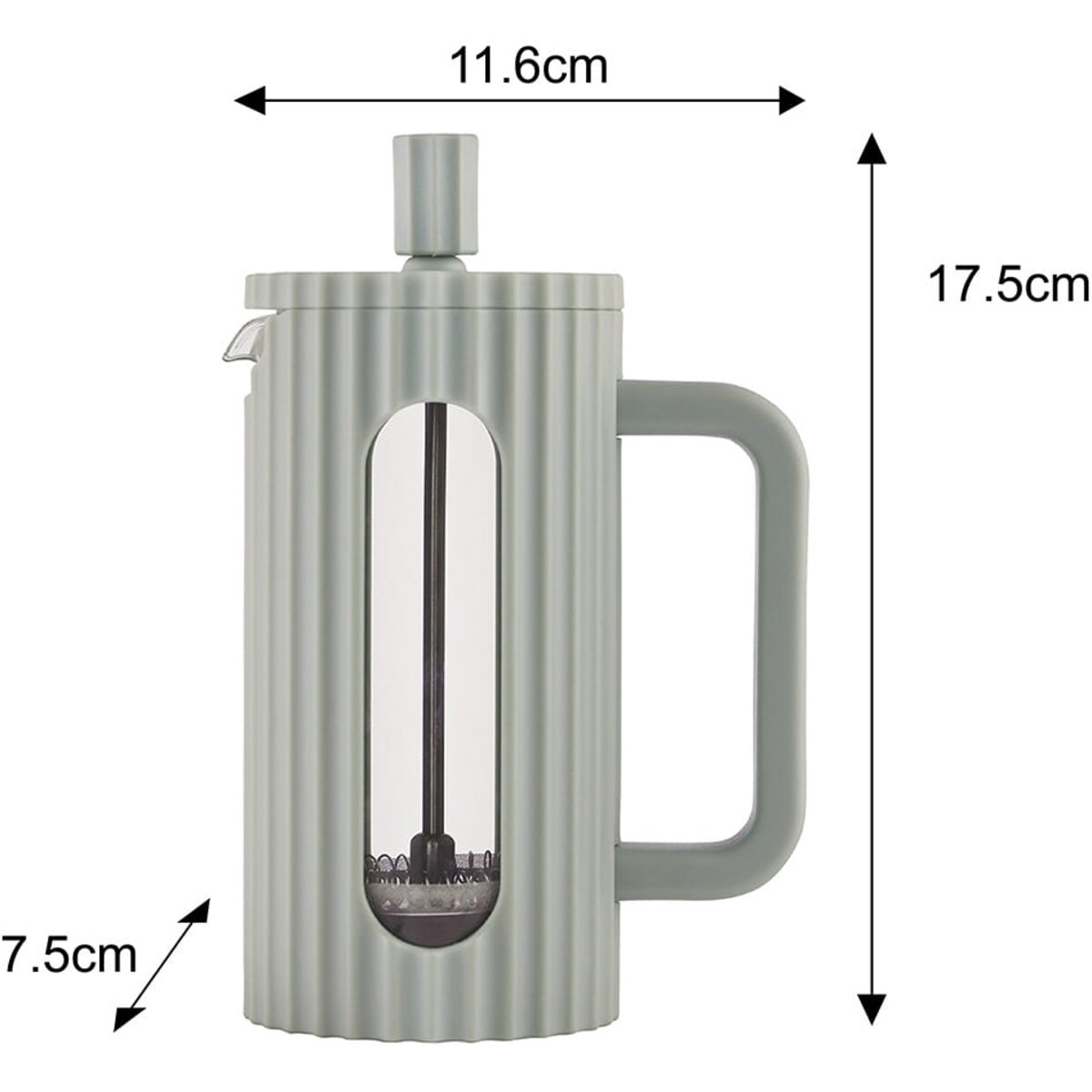 Zaparzacz do herbaty kawy szklany French Press 350 ml zielony KLAUSBERG