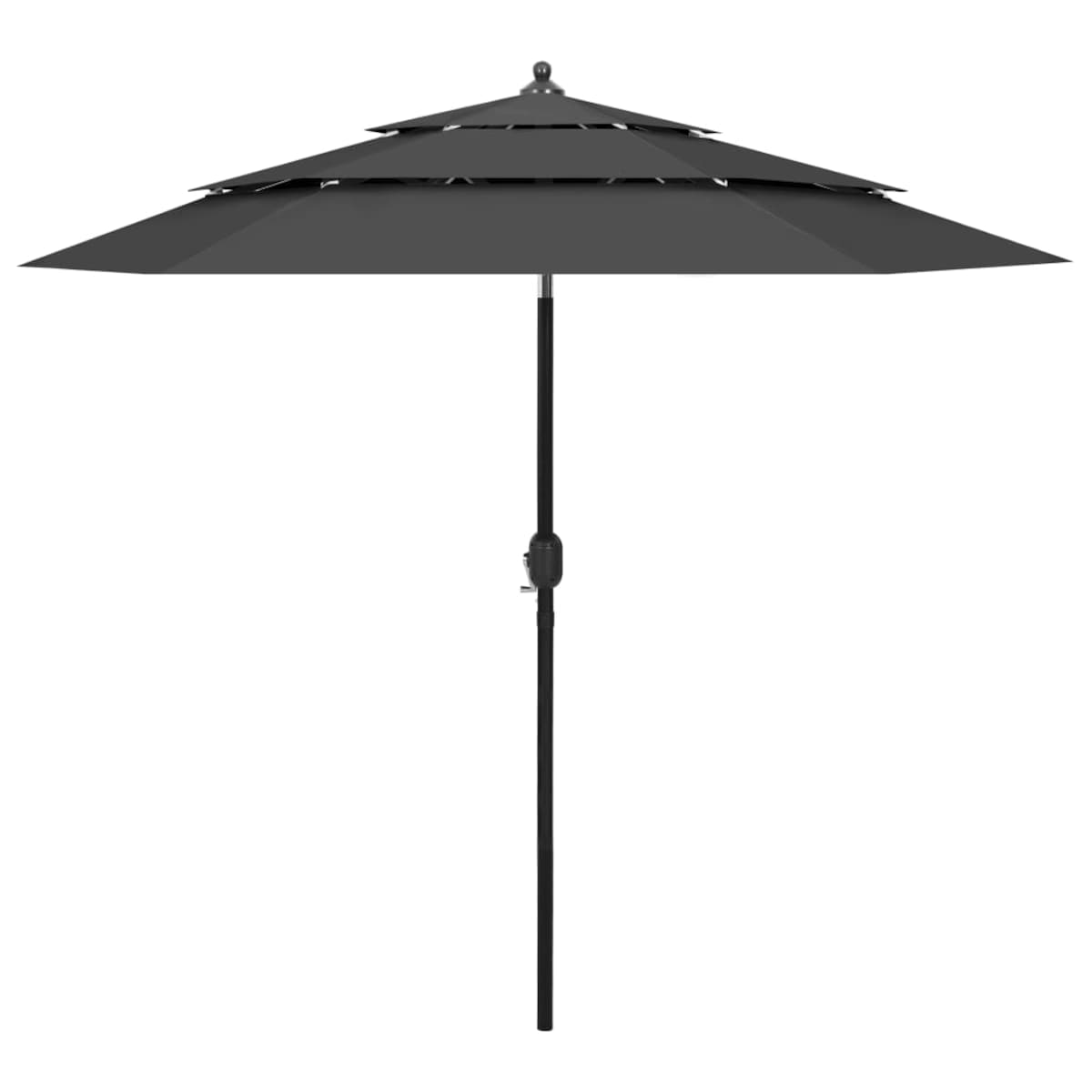 vidaXL 3-poziomowy parasol na aluminiowym słupku, antracytowy, 2,5 m