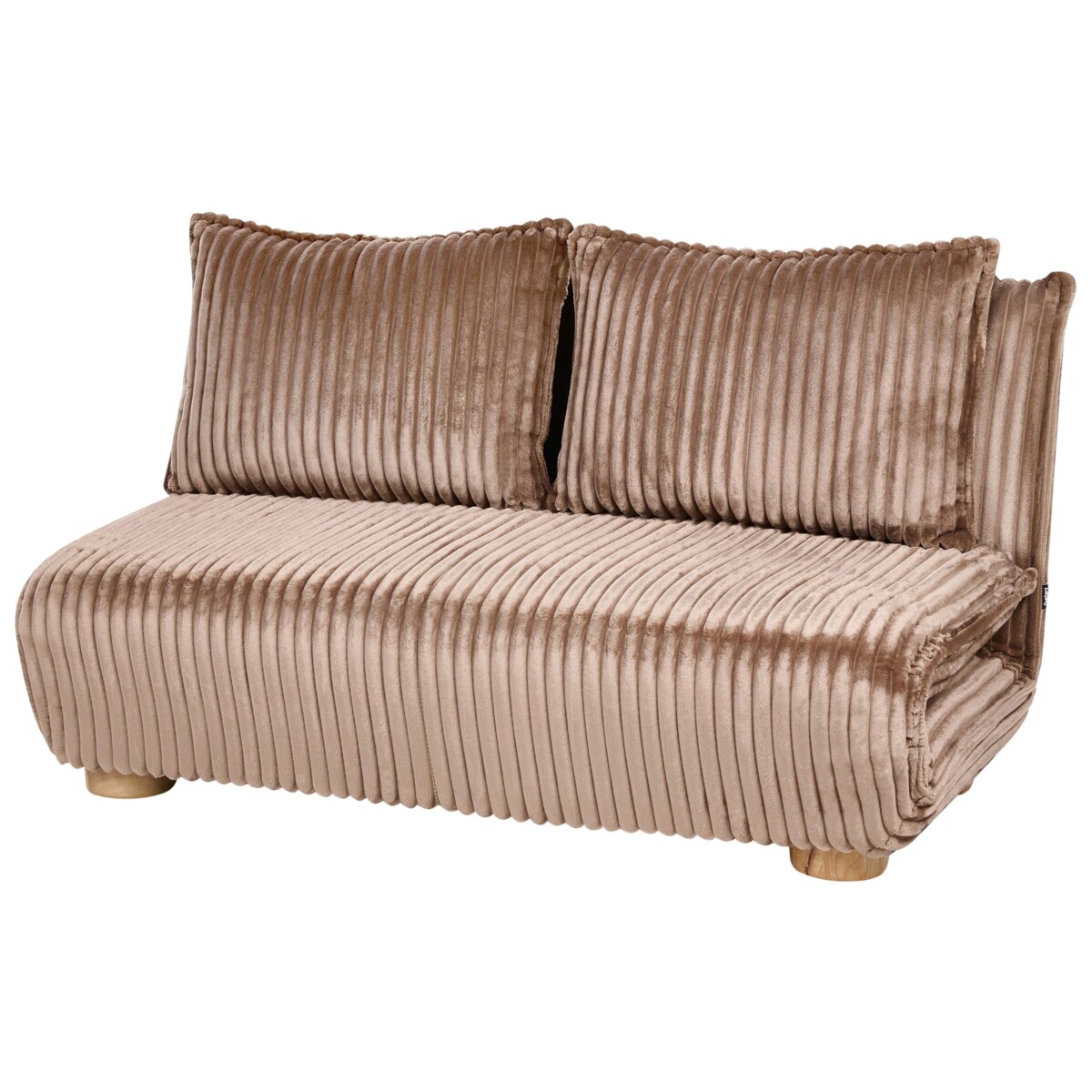 Sofa rozkładana dla 2 osób ABISKO Sztuczne futro Jasnobrązowy