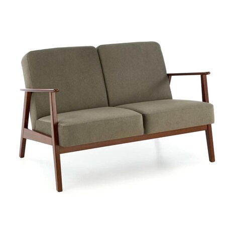 Sofa MILANO 2S oliwkowa/orzech dwuosobowa