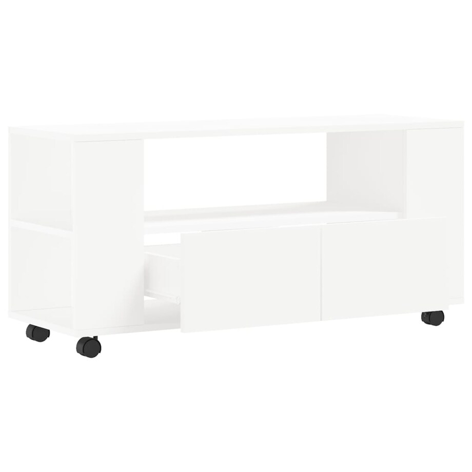 vidaXL Szafka pod TV, biała, 102x34,5x43 cm, materiał drewnopochodny