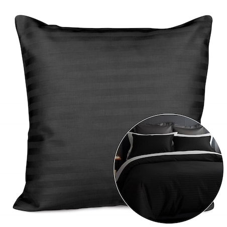 Poszewka satyna bawełniana 40x40 Cizgili kolor czarny