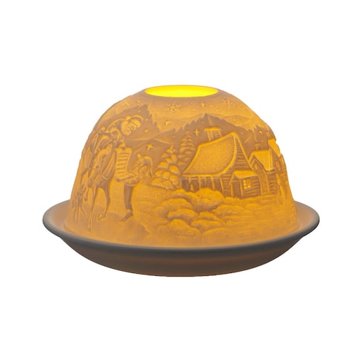 VILLA ITALIA Lampion porcelanowy na tealight z wkładem LED 7,5 cm MIKOŁAJ