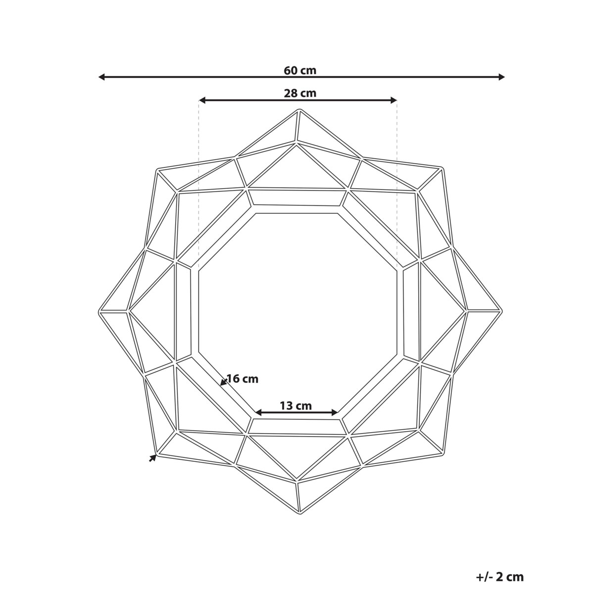 Metalowe lustro ścienne ø 60 cm złote HILLION