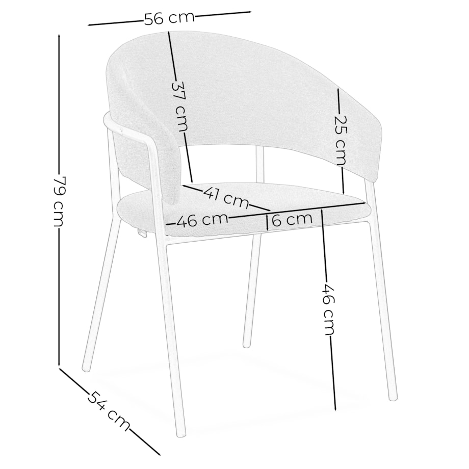 Krzesło tapicerowane glamour szenilowe OVO szare