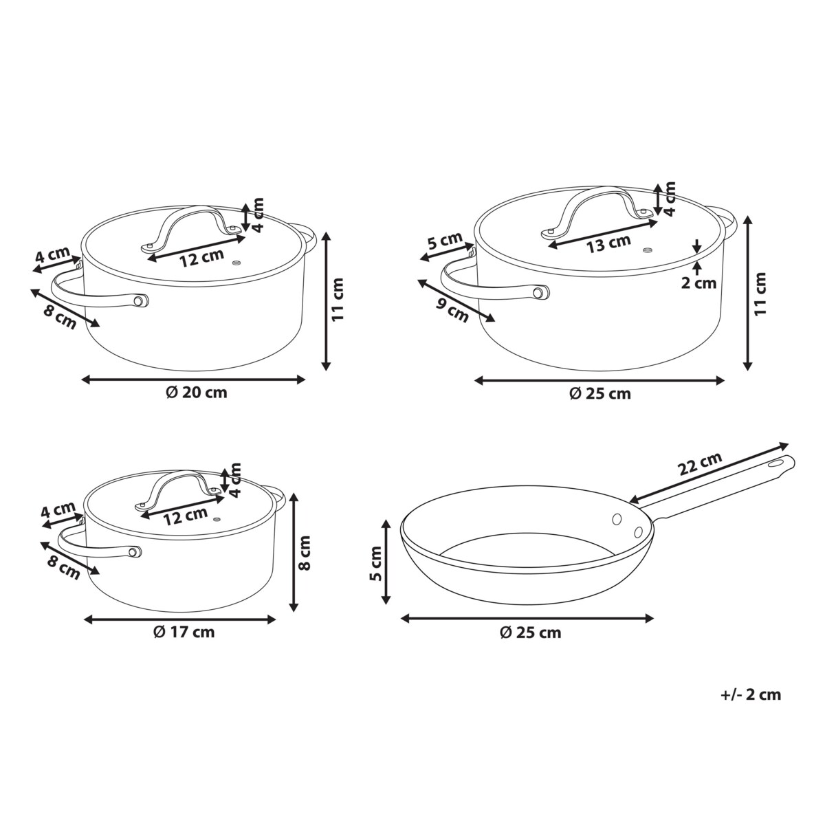 Zestaw garnków i patelni 7 elementów ELITE PRO Pastelowy róż