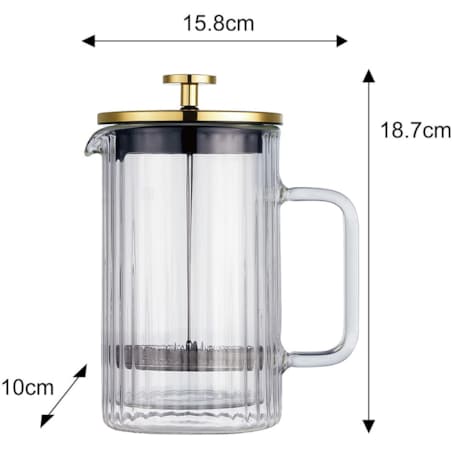 Zaparzacz do kawy herbaty szklany 600ml French Press złoty KLAUSBERG