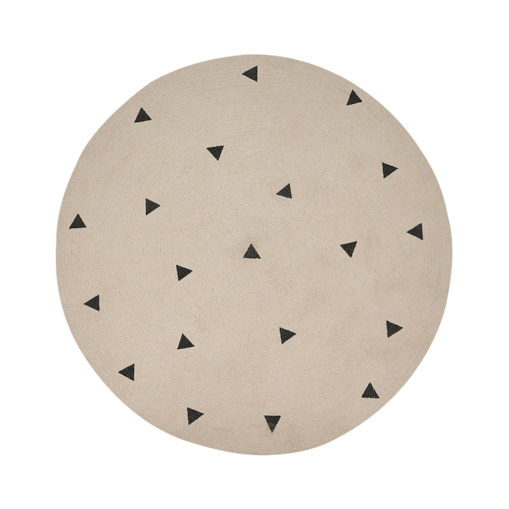 Dywan okrągły bawełniany 140 cm beżowy DURG