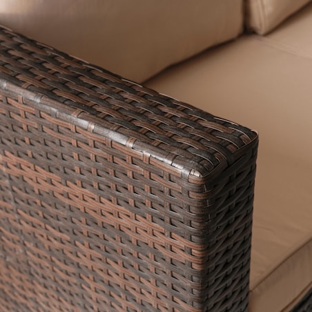 Zestaw Mebli Ogrodowych Technorattan Na Taras Ogród Brązowy Beżowy NEGRO