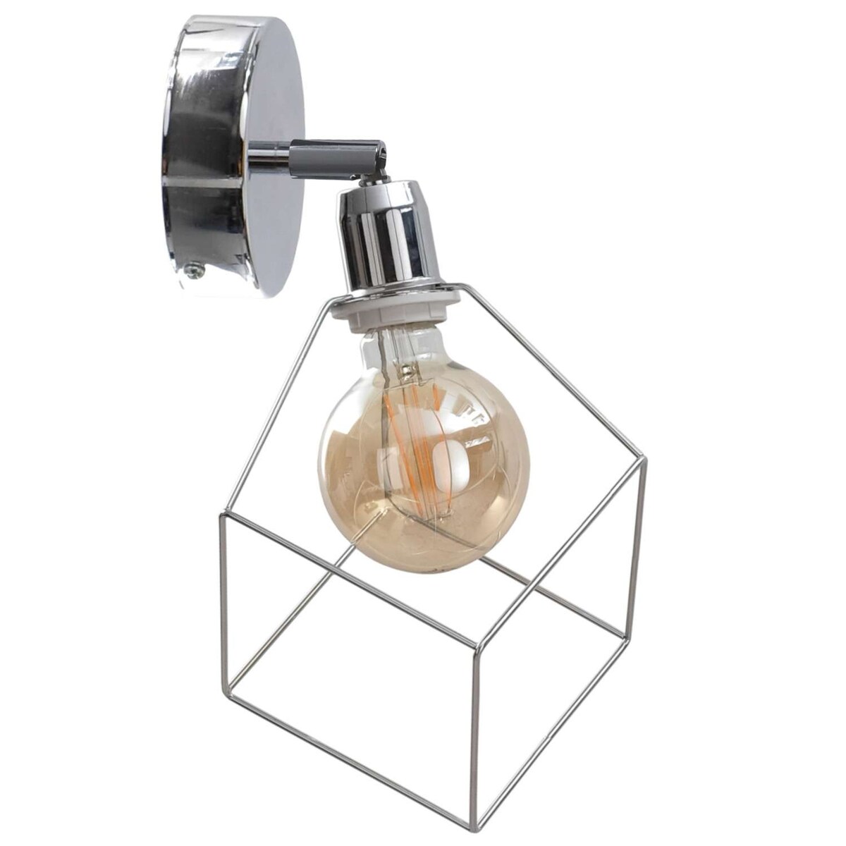 Kinkiet LAMPA ścienna KET771 regulowana OPRAWA druciana klatka srebrna