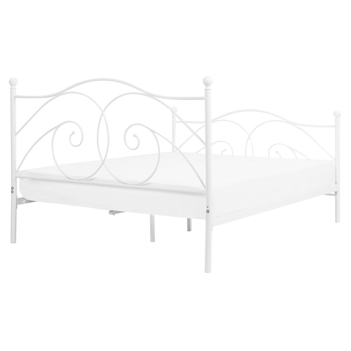 Łóżko metalowe 160 x 200 cm białe DINARD