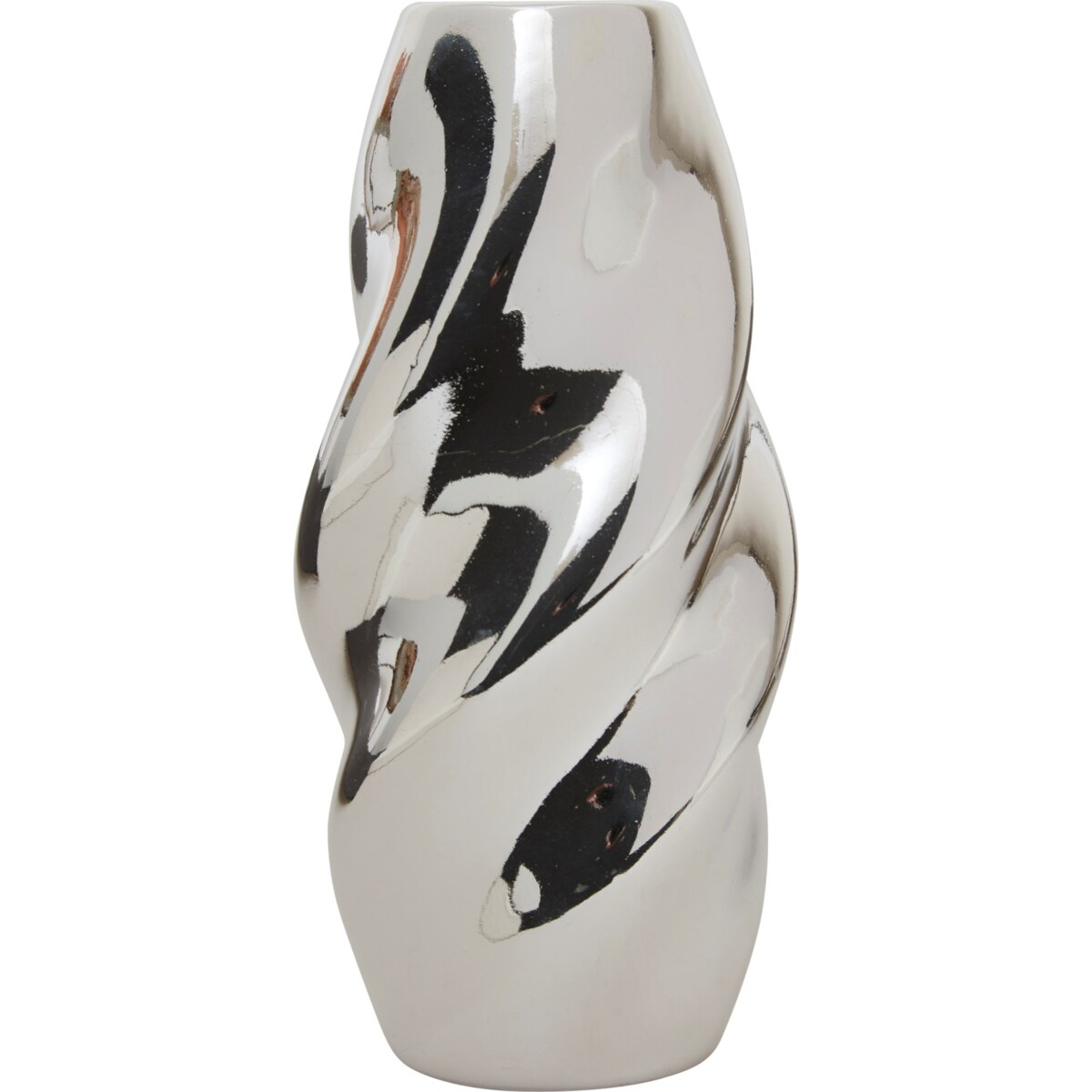 Wazon ceramiczny srebrny 21 cm