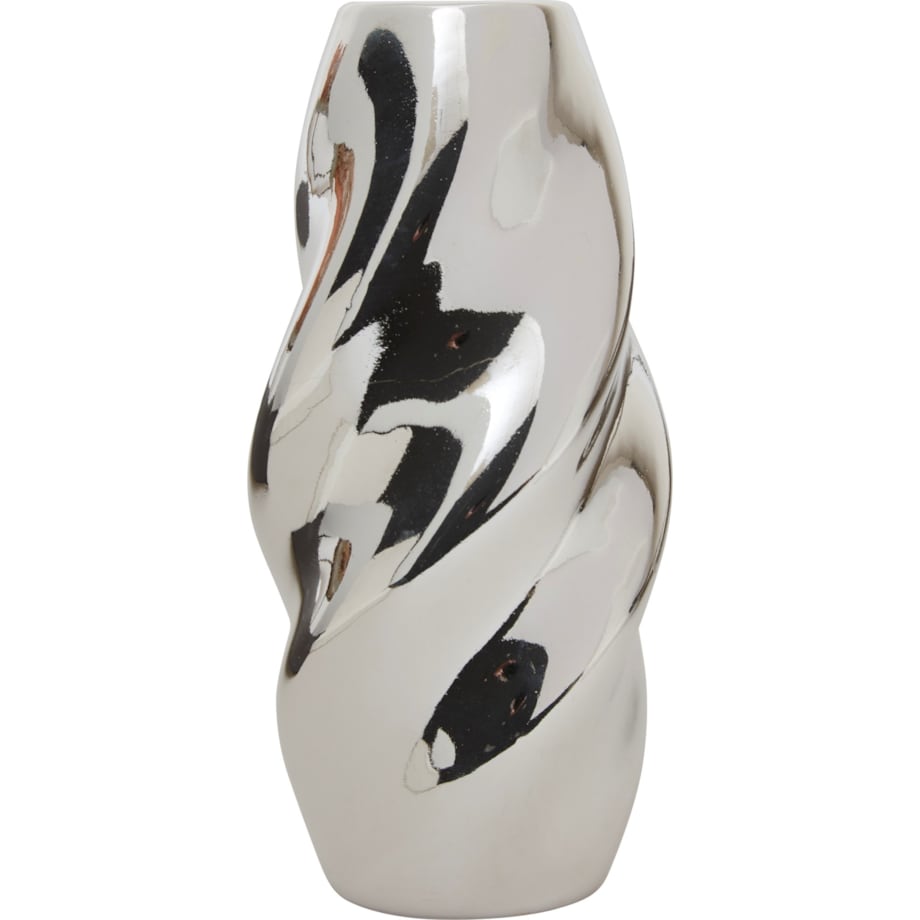 Wazon ceramiczny srebrny 21 cm