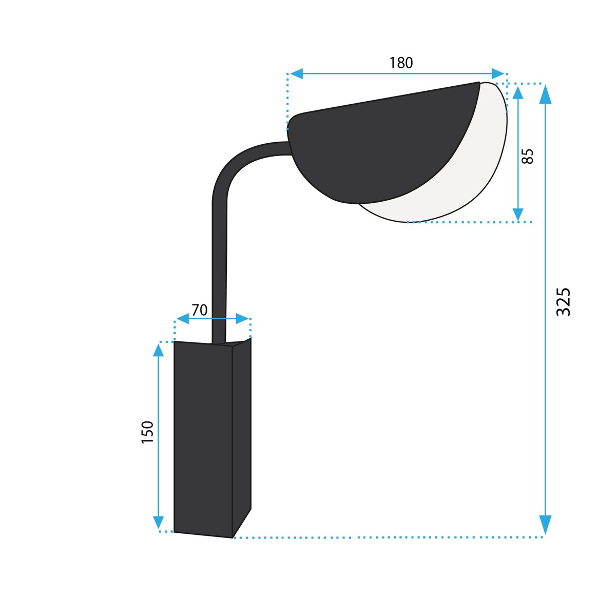 Kinkiet App1262-1W Czarny, Metal
