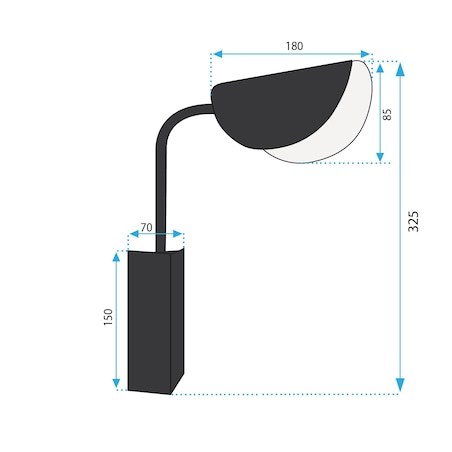 Kinkiet App1262-1W Czarny, Metal
