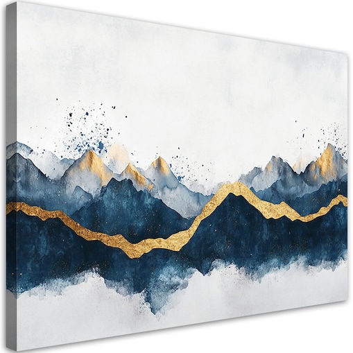 Abstrakcyjne Obrazy na ścianę do salonu jadalni loftu Tekstura Złoto Niebieski Nowoczesny 100x70