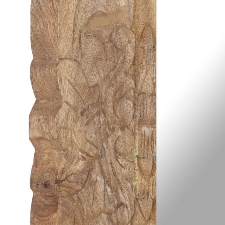 vidaXL Lustro w ramie z litego drewna mango, 50 x 50 cm