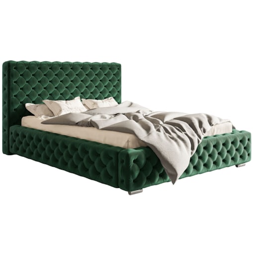 Łóżko jednoosobowe z pojemnikiem 90x200 BEN 15 - zielone