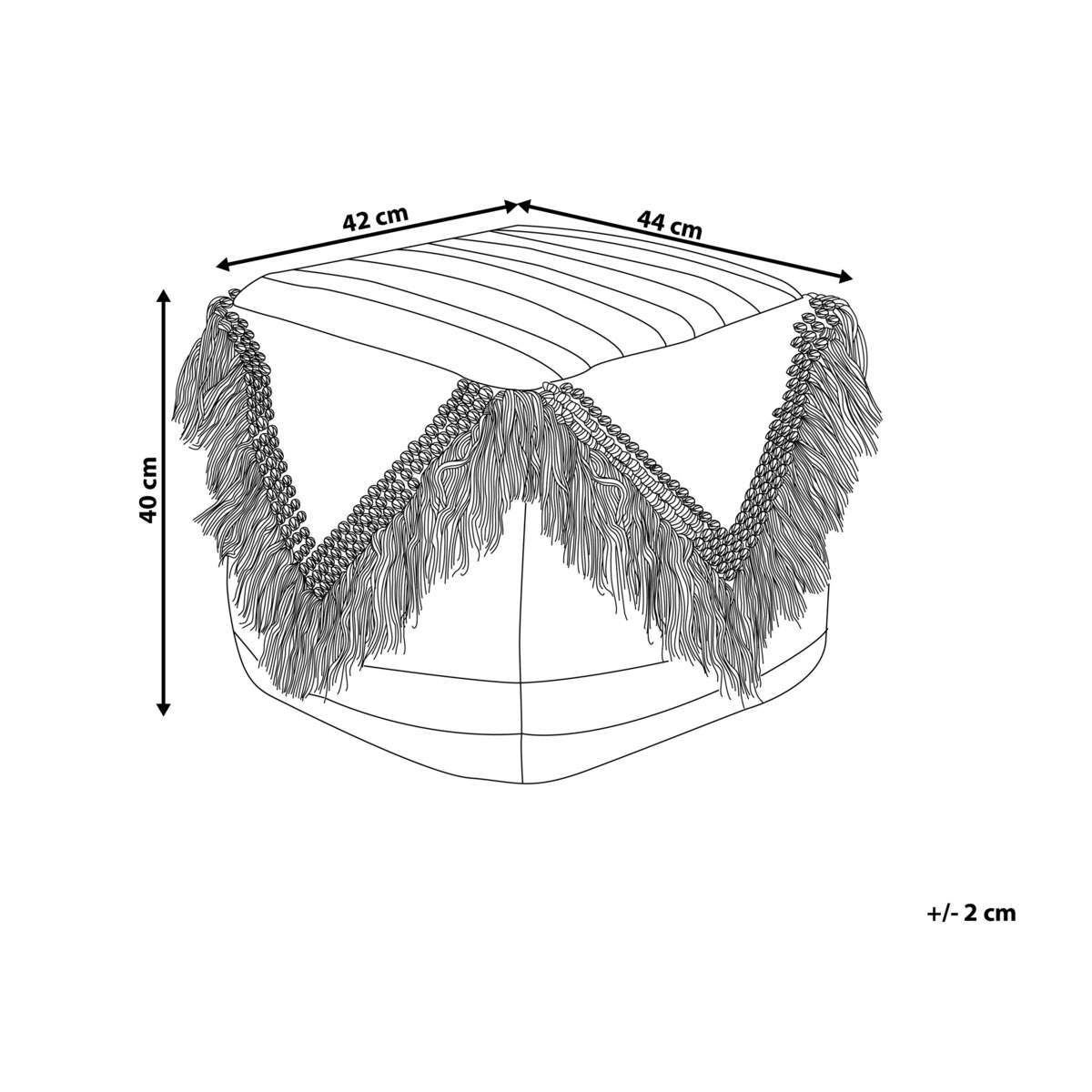 Puf 44 x 40 x 40 cm różowy KOCHI