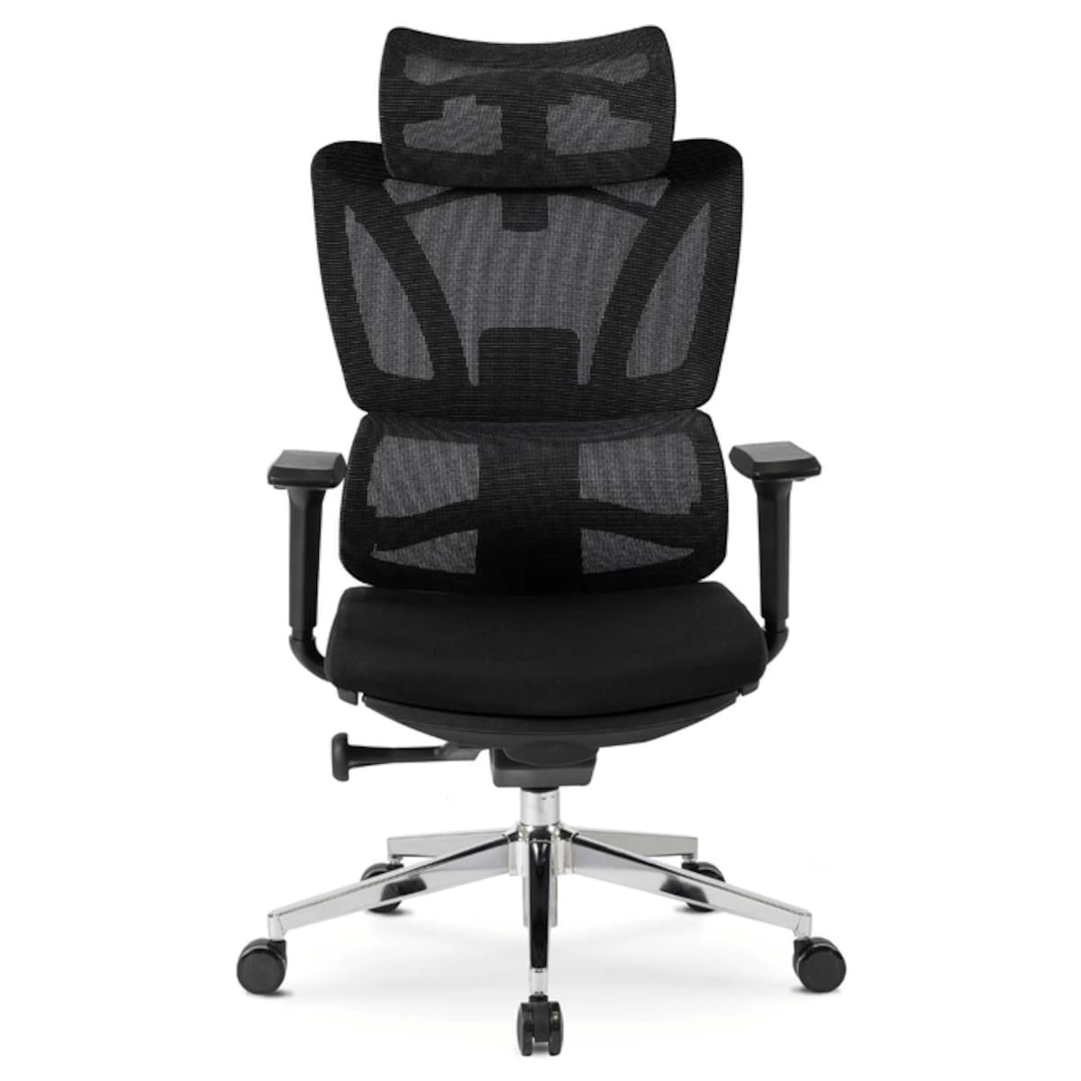 Fotel biurowy obrotowy ergonomiczny z podnóżkiem czarny DELSIN