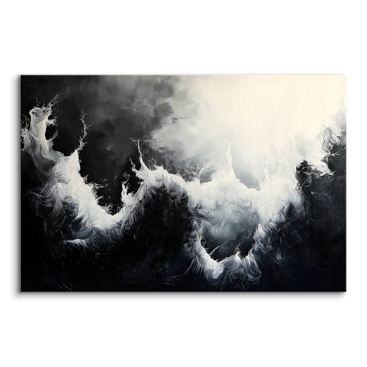 Obraz Canvas Do Salonu Czarno-Biała Abstrakcja Imitacja Farby 120x80cm