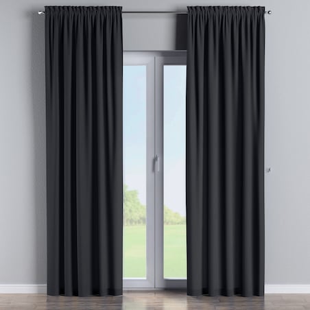 Zasłona na kanale z grzywką 1 szt. 130x260 czarny