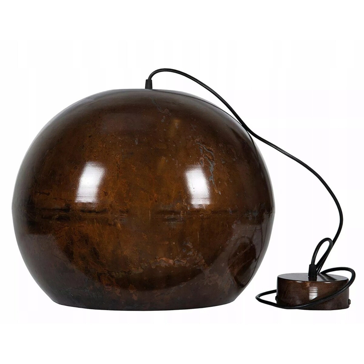 LAMPA KULA WISZĄCA STYL LOFT RDZAWY BRĄZ śr. 45cm
