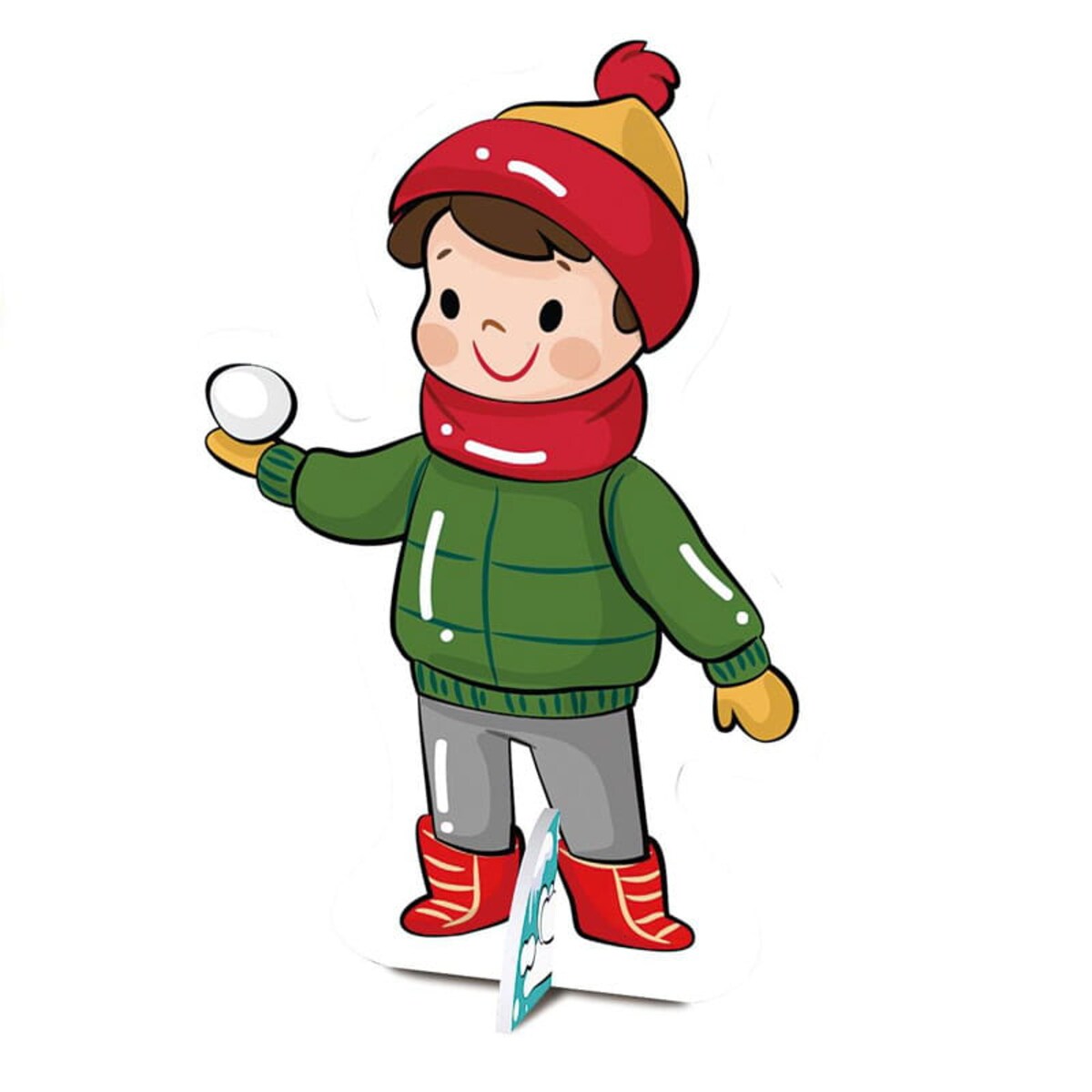 Dwustronny domek do składania i kolorowania - Zimowa chatka