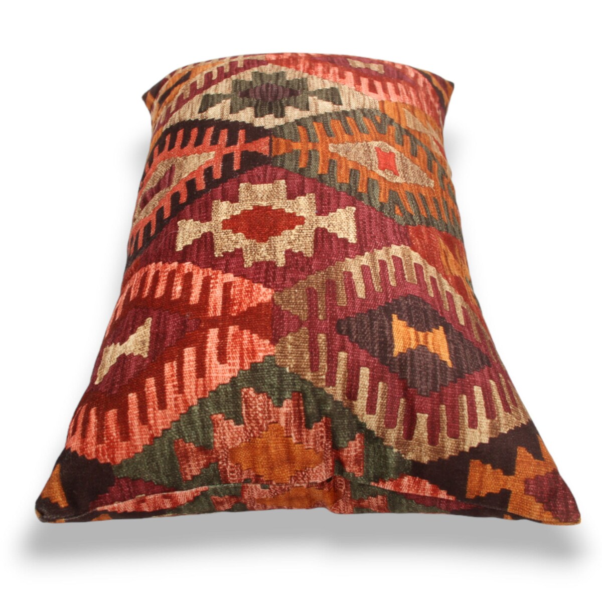 Czerwona poduszka welurowa Aztek Boho 30x50 cm