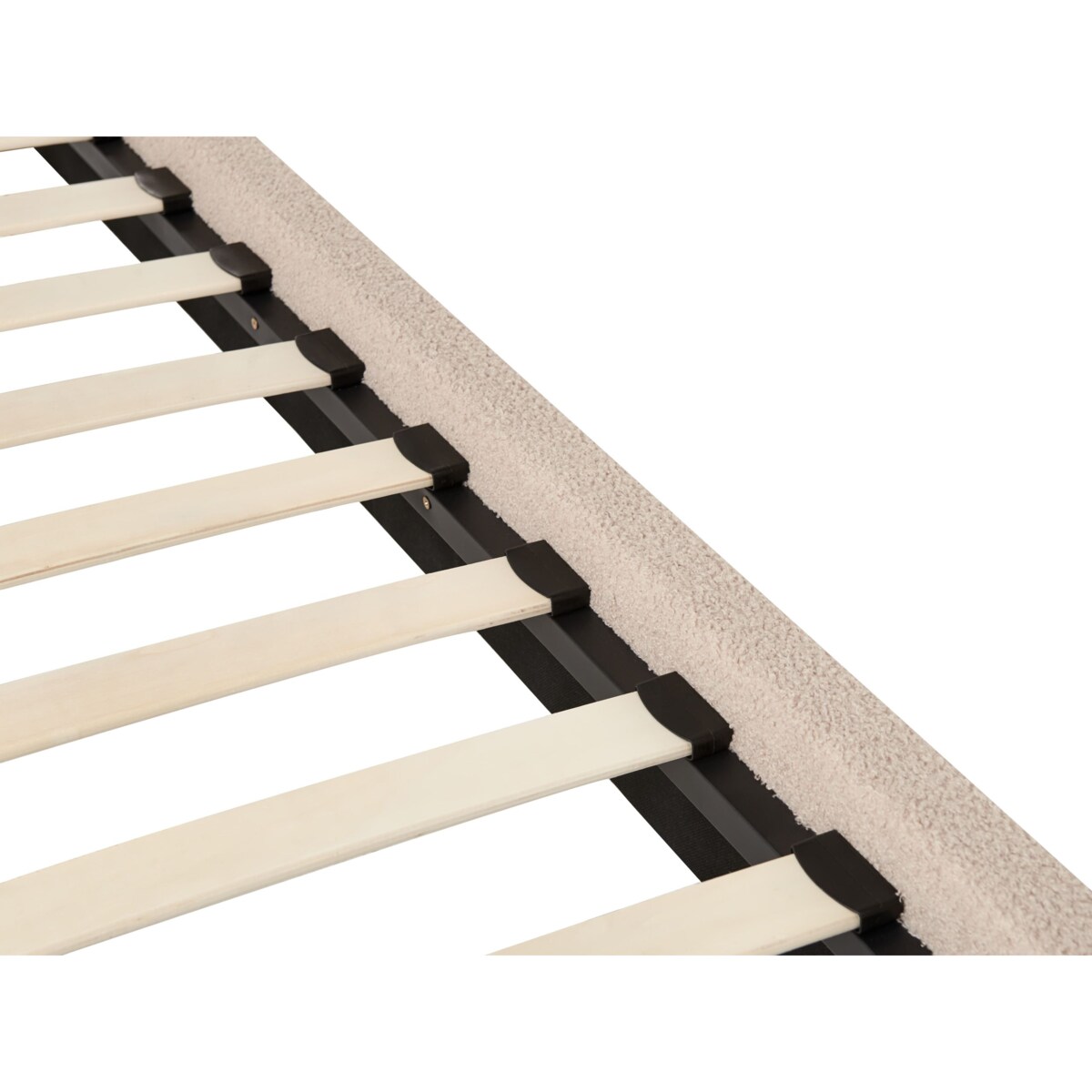 Łóżko z baldachimem Boucle DANNEMOIS 180 x 200 cm Beżowoszary